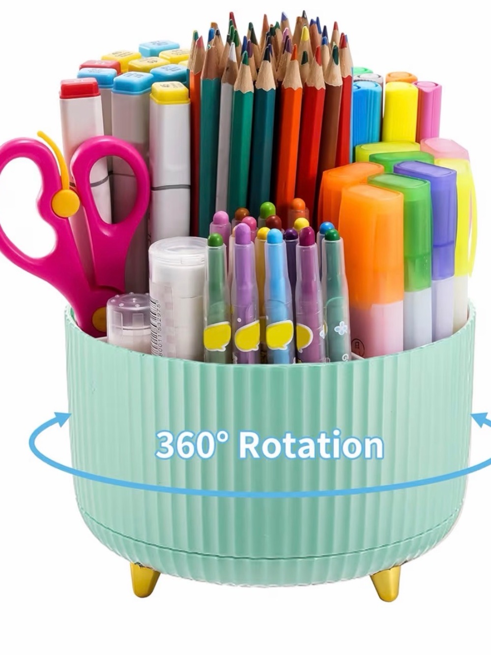 Rotating Desk Organizer - Mint Green 360° Pen Holder